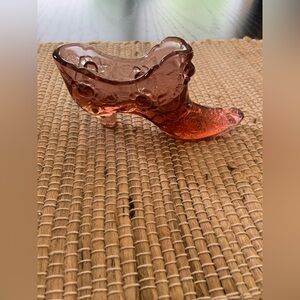 VTG Fenton art glass shoe